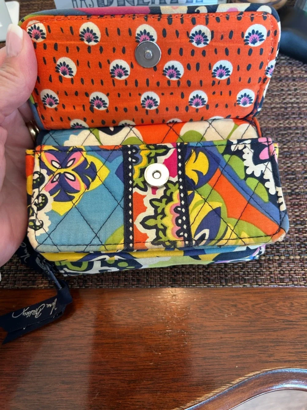 Vera Bradley Quilted Multi-Color Floral Clutch Wallet - Picture 7 of 11